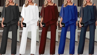 Women's Wide Leg One Shoulder Jumpsuit - 5 Colours & 6 Sizes