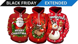 Men's Christmas Cartoon Winter Hoodie - 3 Designs & 5 Sizes