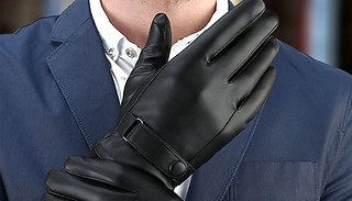 Men's Touchscreen Winter PU Leather Gloves