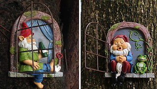 Mini Garden Gnome Window Resin Statues - 2 Designs