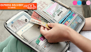 1 or 2 Travel Document Organiser Pouches - 3 Colours