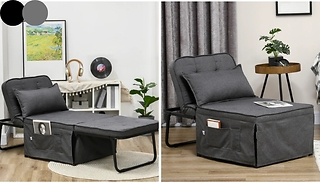 HOMCOM 4-in-1 Folding Sofa Bed - Black or Charcoal Grey