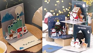 6-Pack of Pop-Up 3D Christmas Cards