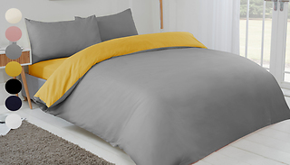 Reversible Zip-Up Microfibre Duvet Set With Pillowcases - 3 Sizes & 6 ...