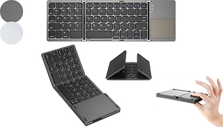 Wireless Folding Bluetooth Keyboard with Built-in Touchpad - Dark Grey ...