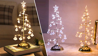 Crystal Christmas Tree Lamp - 3 Sizes & 3 Colours