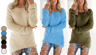Crewneck Knitted Cosy Jumper - 6 Colours & 5 Sizes