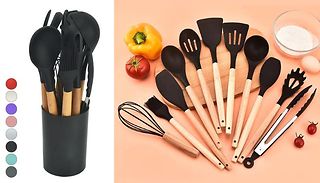 12-Piece Silicone Kitchen Utensils Set - 8 Colours