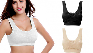 3-Pack of White, Black and Nude Lace Front Comfort Bras - 4 Sizes