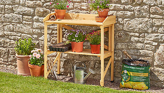 Wooden Two-Tier Potting Bench