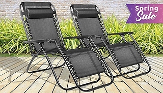 Pair of Zero Gravity Reclining Sun Loungers