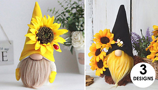 1 or 2 Sunflower Garden Gnomes - 3 Colours