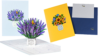 3D Flower Pop-Up Cards - 4 Designs