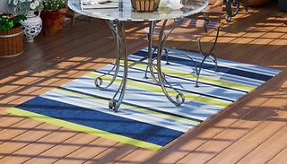 Outsunny Waterproof Reversible Outdoor Striped Rug!