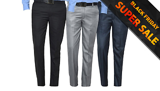 3-Pack of Mens Formal Trousers - 18 Sizes!