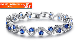 1 or 2 Blue Simulated Sapphire Bracelet made with Crystals from Swarov ...