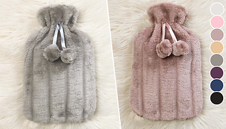 Large 2L Plush Cover Hot Water Bottle - 8 Designs