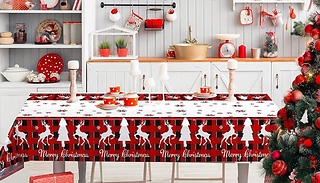 Disposable Christmas Reindeer Theme Table Cloth