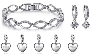 Crystal Jewellery Set & Choice Of Charm - 17 Charms
