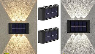 6-LED Up & Down Solar-Powered Outdoor Light - 1, 2, or 4-Pack