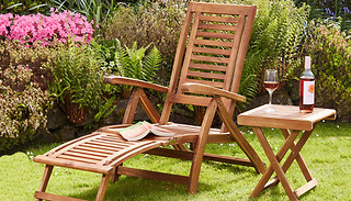 Garden Acacia Folding Steamer Deck Chair or Side Table - 1 or 2