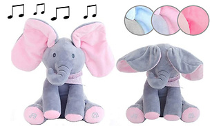 Plush Peek-A-Boo Singing Elephant - 2 Colours