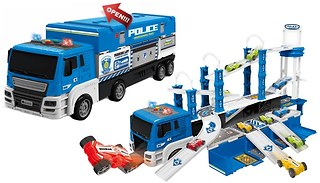 2-in-1 Electronic Police Truck Race Track