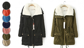 Women's Fleece-Lined Winter Parka Coat - 7 Colours & 6 Sizes