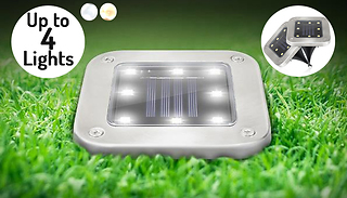 2 or 4 Waterproof Solar 8 LED Ground Lights - 2 Colours