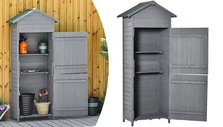 Grey Wooden Outdoor Storage Shed