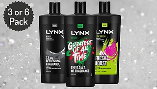 3 or 6-Pack of 700ml Lynx Shower Gel - 3 Options