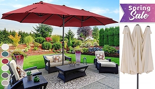 Giant Twin Parasol with Crank - 7 Colours