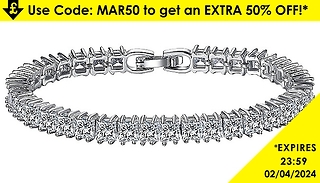 7ct Simulated Sapphire Square Tennis Bracelet