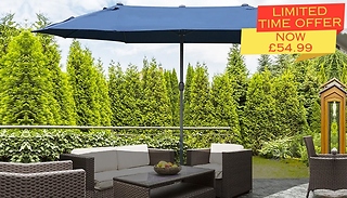 Double Sided Blue Garden Parasol Umbrella
