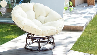 Rattan Steel Rotating Garden Moon Chair - 2 Colours