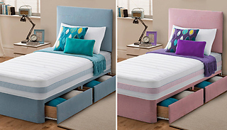 Kids' Luxury Divan Bed & Mattress With Optional Drawers - 2 Colours