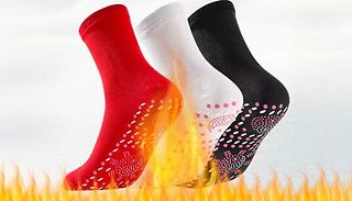 1, 3 or 5 Pairs of Self-Heating Magnetic Socks - 3 Colours