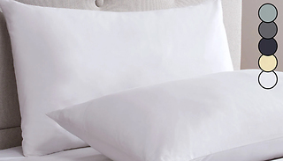 2 Cotton Rich Percale Easycare Pillowcases - 5 Colours