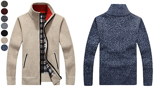 Men's Winter Zipper Knitted Jacket - 7 Colours & 5 Sizes