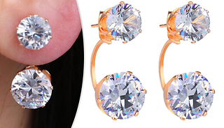 Gold Double-Drop Crystal Earrings