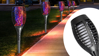 Colour Changing Flame Effect Solar Lawn Light - 1 or 2