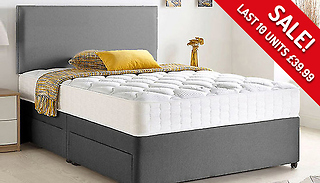 Chenille Divan Bed, Headboard & Memory Mattress plus Optional Storage ...
