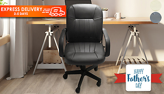 Faux Leather Office Swivel Chair - 2 Colours