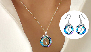Crystal Infinity Necklace & Earrings Set