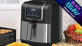 Black HOMCOM 1700w 6.5L Air Fryer Oven with Digital Display