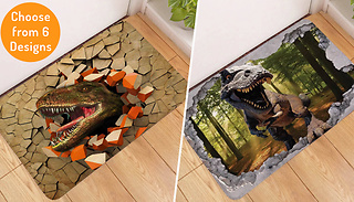 3D Dinosaur Print Floor Mat - 6 Designs