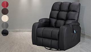 Electric Massage PU Leather Recliner Chair - 5 Colours