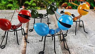 4-Piece Colourful Metal Ant Garden Decoration Set