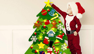 Light-Up LED 3m Christmas Felt Tree With 26 Decorations 