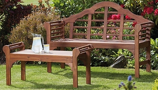 Garden Gear Acacia Lutyens Bench with Coffee Table